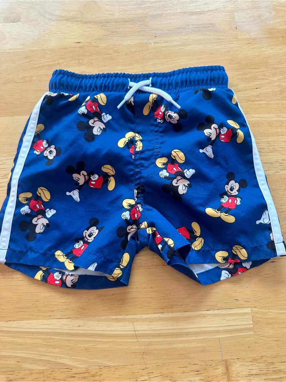 Disney Mickey Mouse Navy Blue Swim Shorts with Yellow and Red Accents